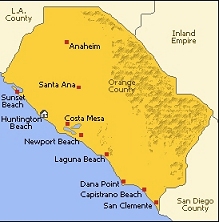 Orange County beach communities map